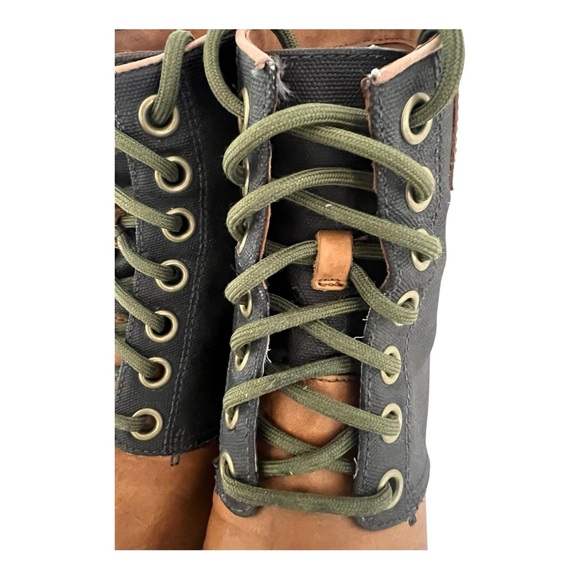 Sorel boots PDX lexie coated canvas and brown Nubuck leather wedge waterproof 9 - Picture 11 of 16